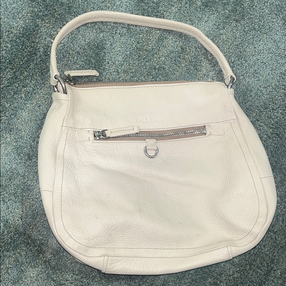 Prada Cream Leather Hobo Bag - Picture 10 of 12